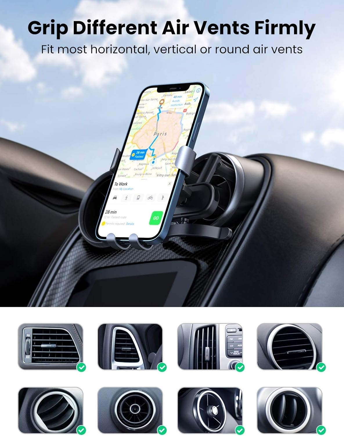 UGREEN 30401 Gravity Car Air Vent Mount - SuperSaverAU - view 7
