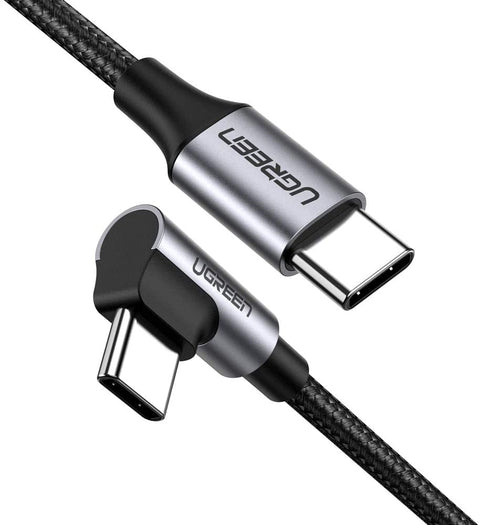 UGREEN Angled USB-C to USB-C 60W Cable 1M - Gray Black