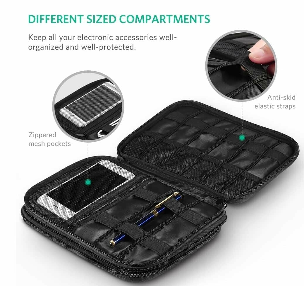 UGREEN Travel Carrying Case 245x175x50mm, Double Layer Organizer for Accessories - SuperSaverAU - view 2