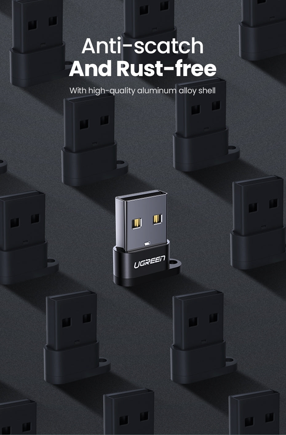 UGREEN 50568 USB-C 3.1 Female to USB-A 2.0 Male Adapter - SuperSaverAU - view 9