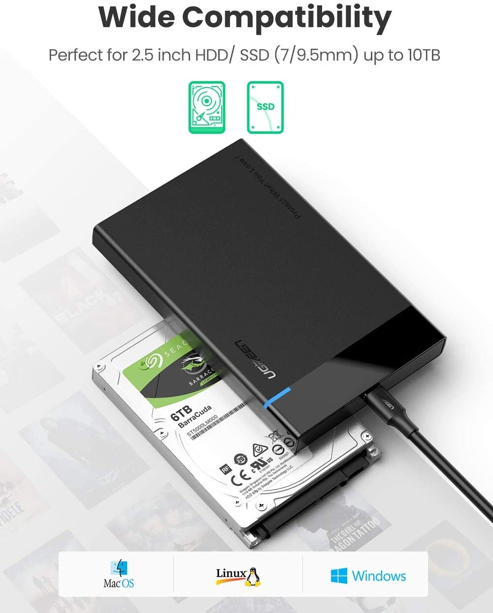 UGREEN USB-C 2.5-inch Hard Drive Box 50743 - SuperSaverAU - view 2