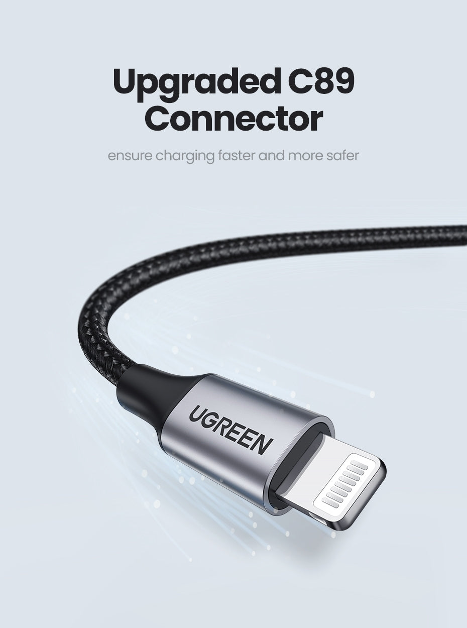 UGREEN 60158 USB-A to 8-pin iPhone Charging Cable 2M Black - SuperSaverAU - view 2