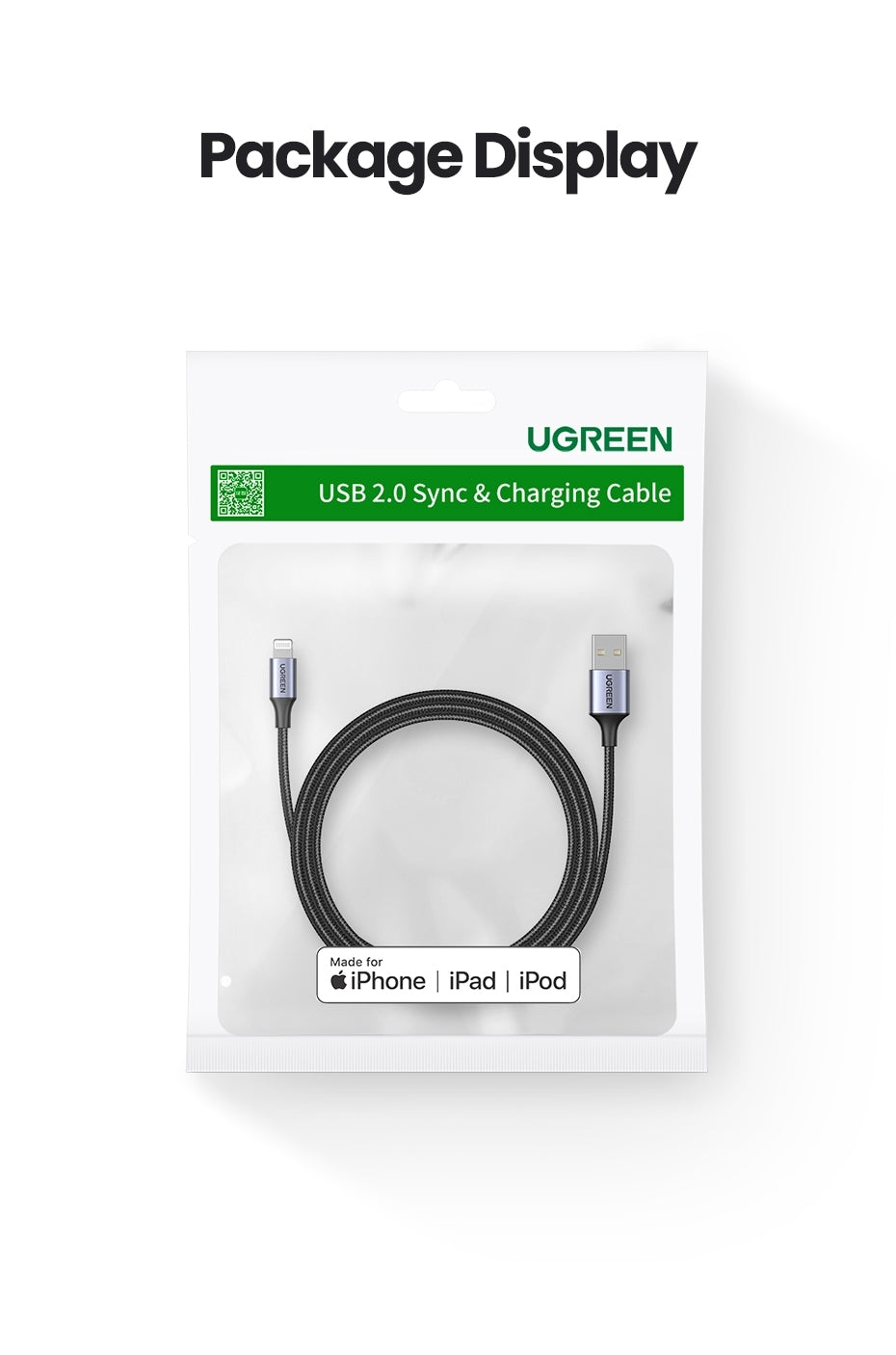 UGREEN 60158 USB-A to 8-pin iPhone Charging Cable 2M Black - SuperSaverAU - view 10