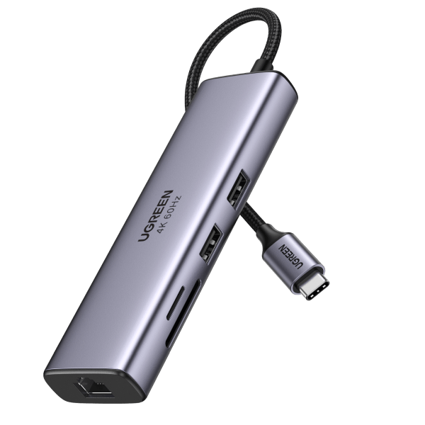 UGREEN 7-in-1 USB-C Hub with 4K HDMI, Ethernet, Card Reader, 100W PD Charging - SuperSaverAU - view 1