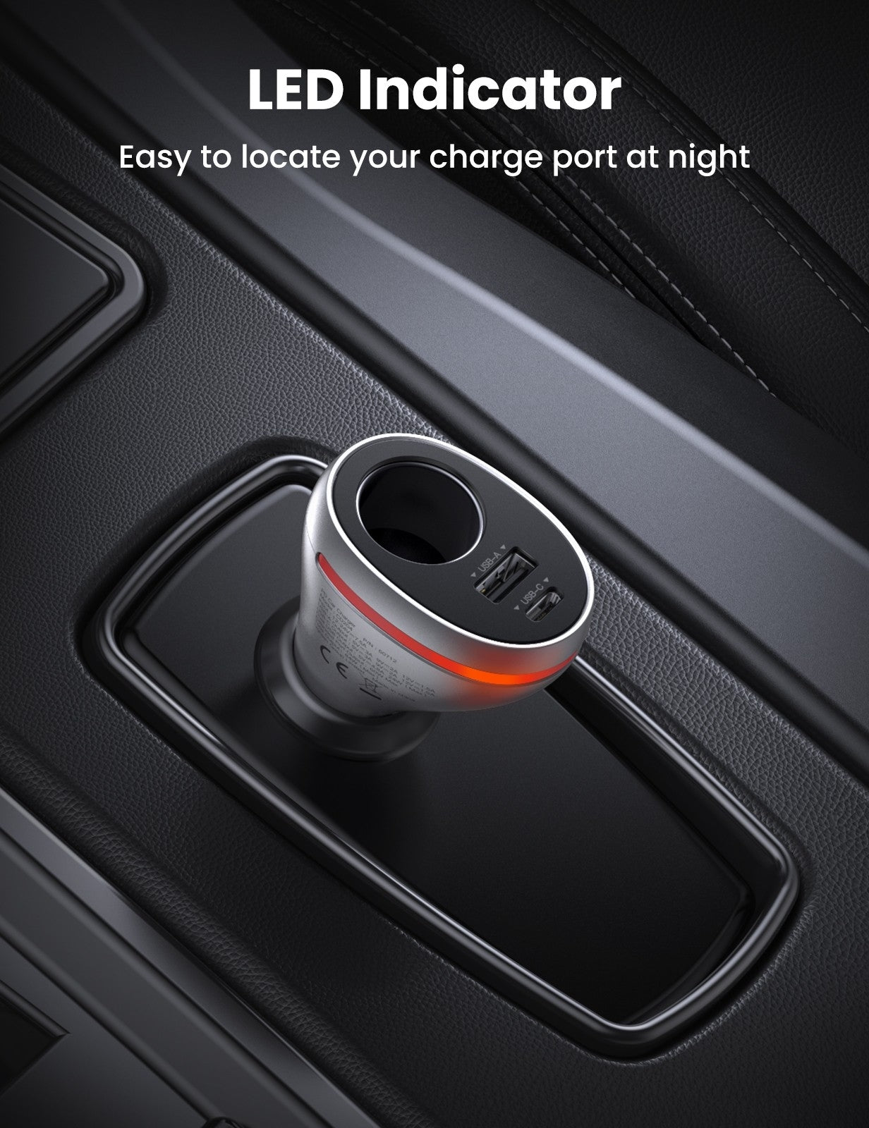 UGREEN 60712 84W Dual Port Car Charger - Space Grey