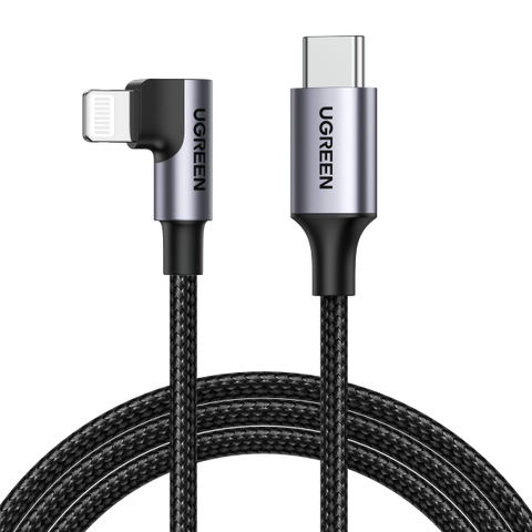 UGREEN 60763 90 Degree USB-C to iPhone 8-pin Cable 1M - SuperSaverAU - view 1