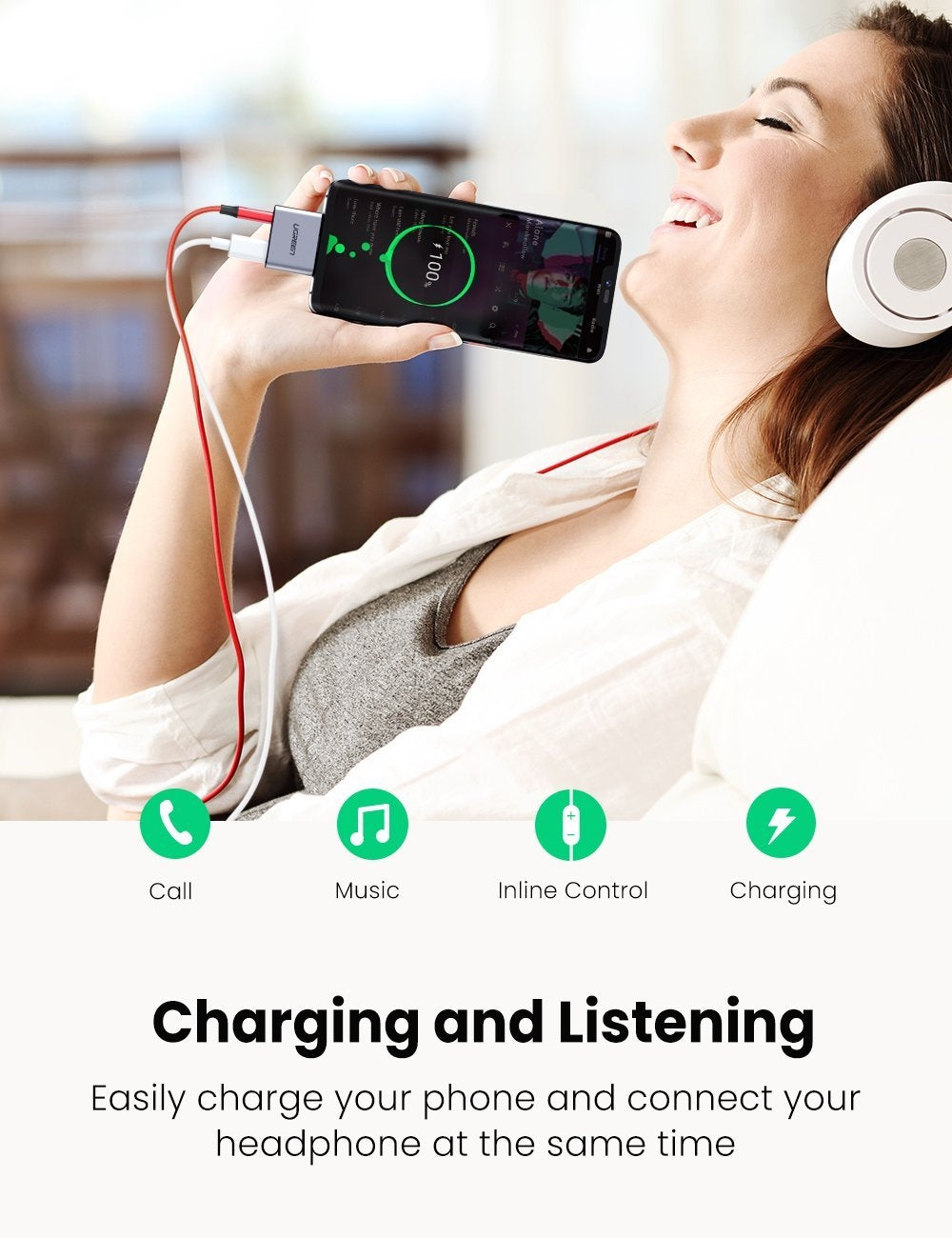 UGREEN 70312 2-in-1 USB C to C and 3.5mm Adapter - SuperSaverAU - view 4