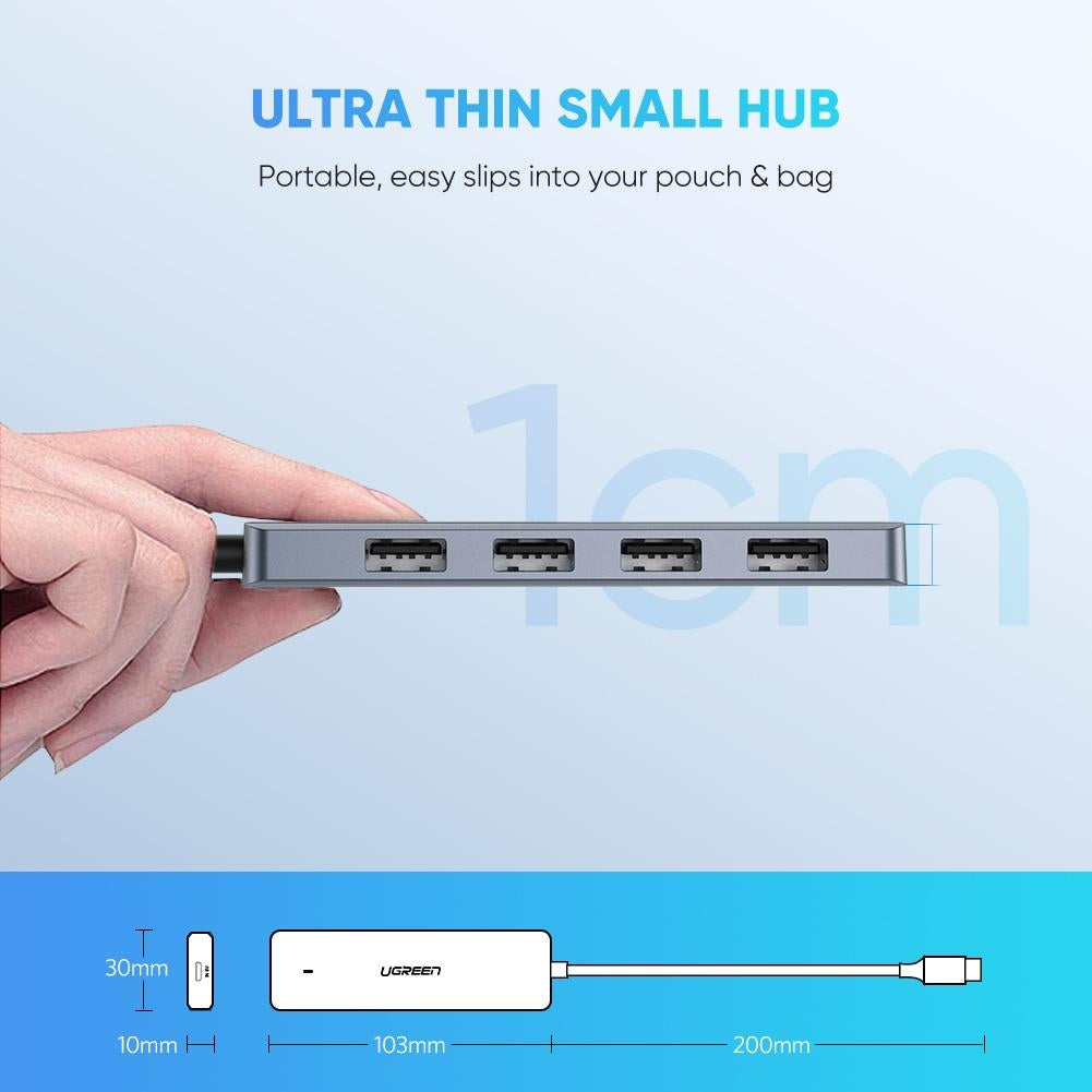 UGREEN 4-Port USB3.0 Hub with Micro USB Power Supply 70336 - SuperSaverAU - view 3