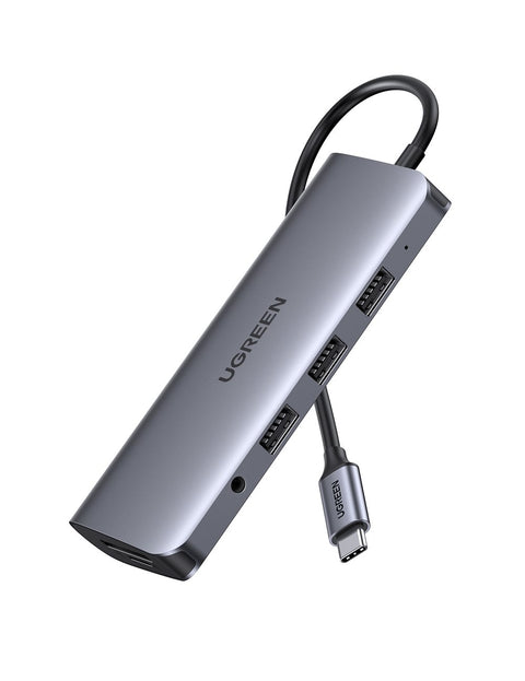UGREEN USB-C To 3*USB 3.0 A+HDMI+VGA+RJ45 Gigabit+SD/TF+AUX3.5mm+PD Converter Gray with PD 80133 - SuperSaverAU - view 1
