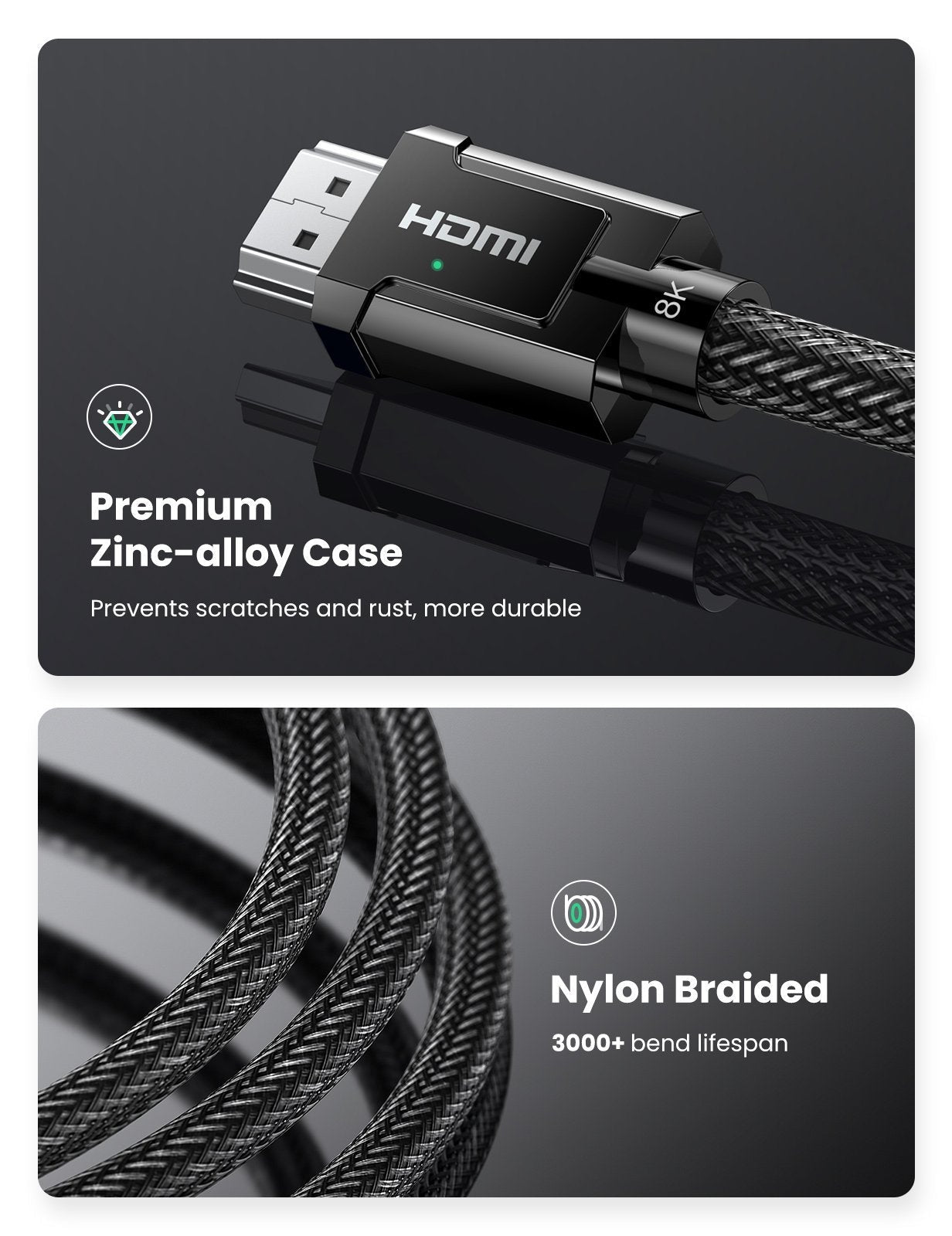UGREEN 80602 8K HDMI 2.1 Cable 3M - SuperSaverAU - view 2