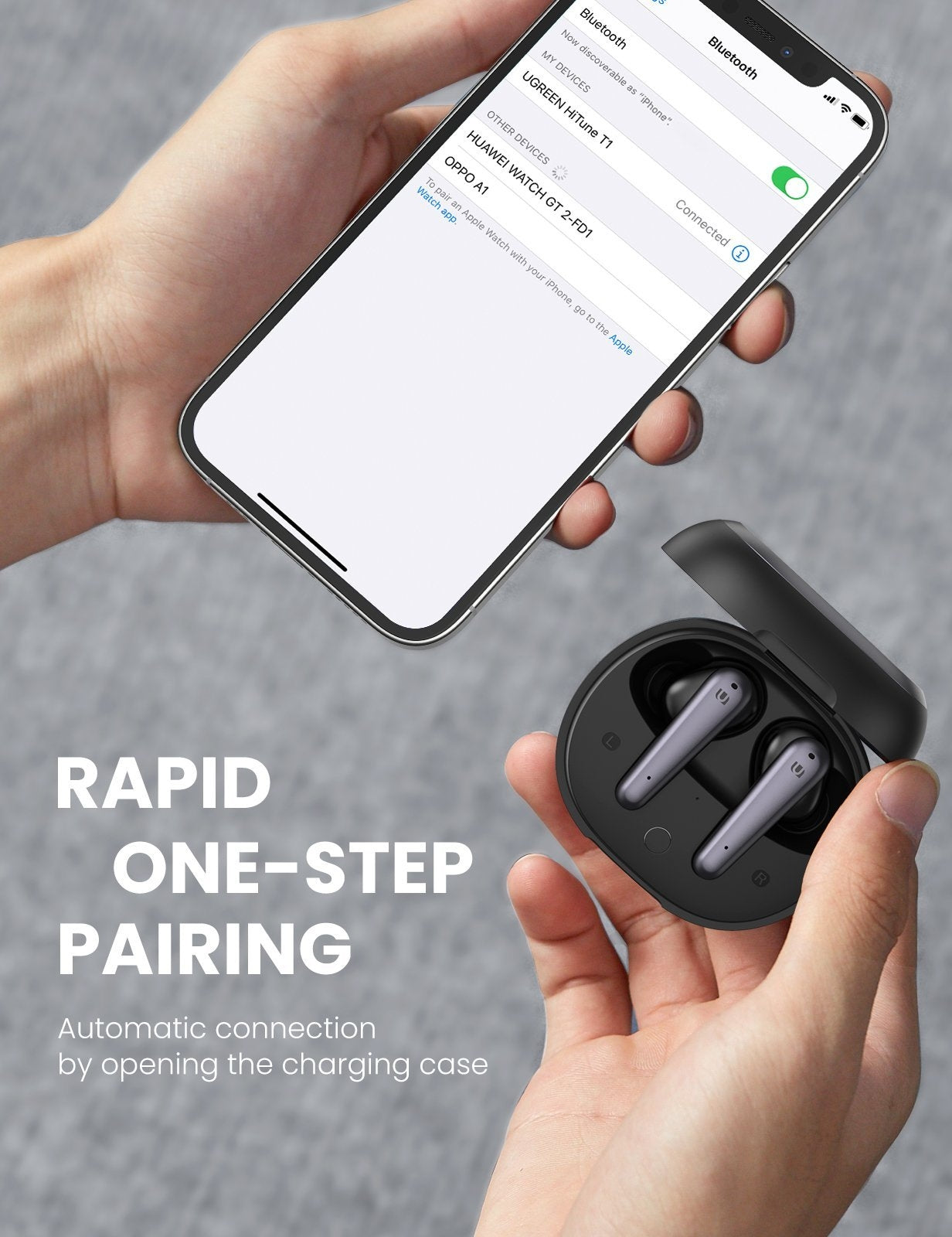 UGREEN 80651 T1 Wireless Earbuds Black - SuperSaverAU - view 2