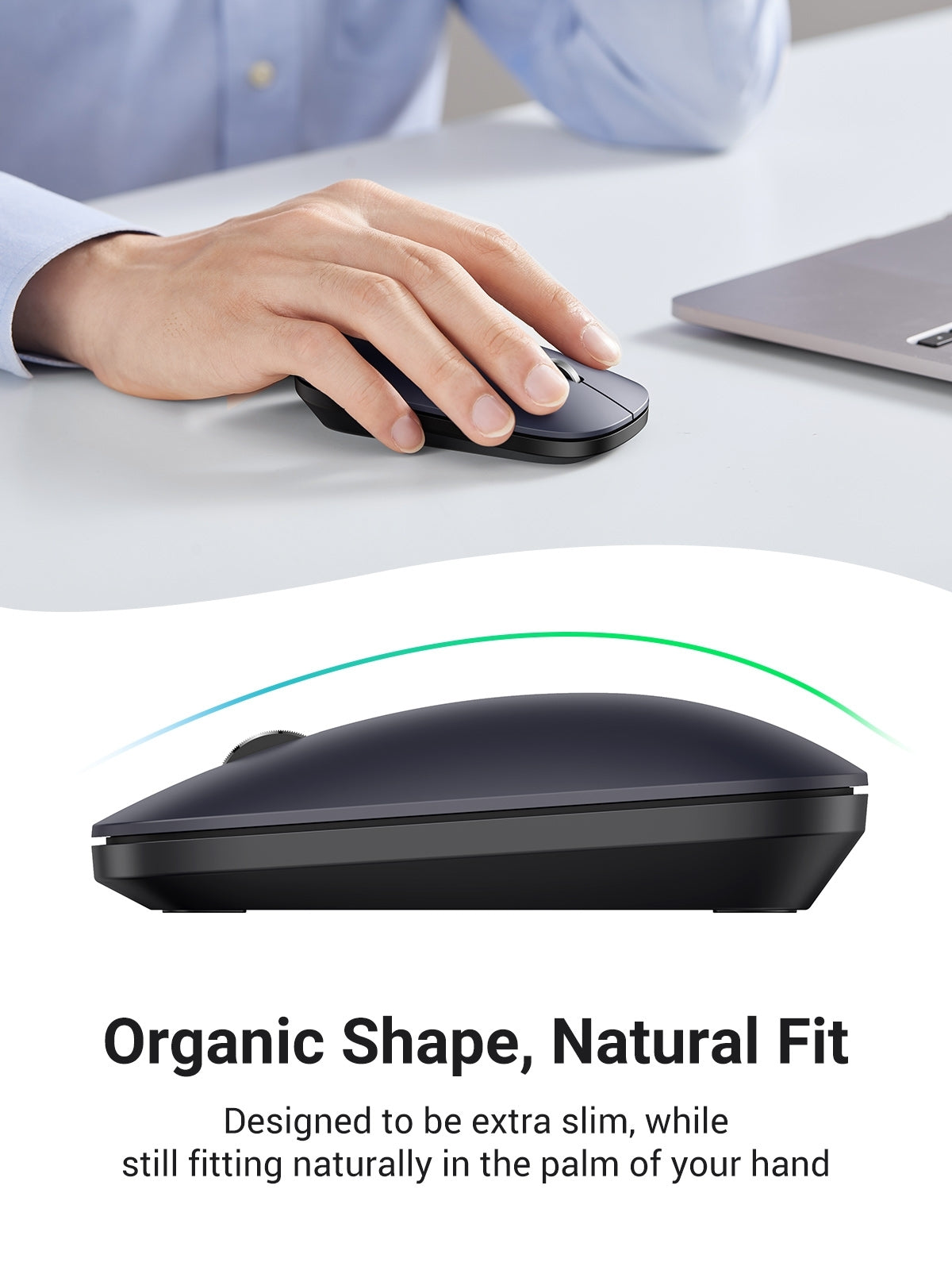 UGREEN Slim 2.4G Wireless Mouse, 4-Level Adjustable DPI up to 4000, Ultra Silent, Portable - SuperSaverAU - view 4