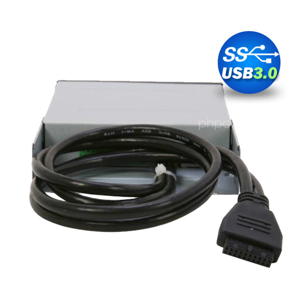 3.5" USB 3.0 All in One Internal Card Reader Full Long Metal with Front USB Black - SuperSaverAU - view 4
