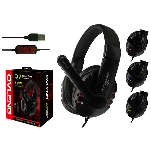 OVLENG Q7 USB Computer Headphones with Mic and Volume Control - SuperSaverAU - view 3