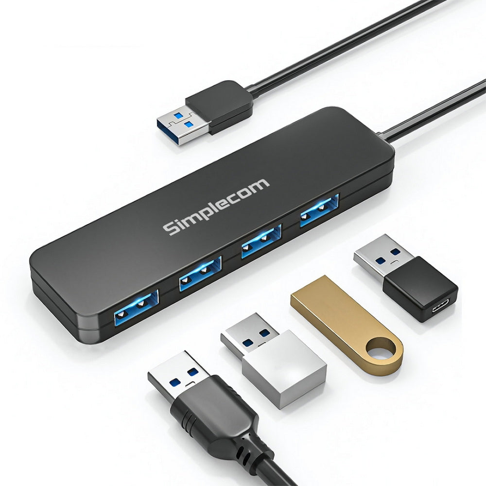 Simplecom CH342 USB 3.0 (USB 3.2 Gen 1) SuperSpeed 4 Port Hub for PC Laptop - SuperSaverAU - view 2