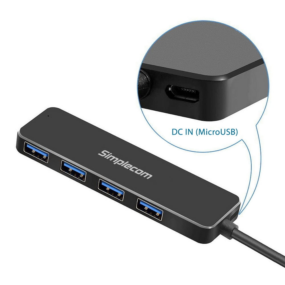 Simplecom CH342 USB 3.0 (USB 3.2 Gen 1) SuperSpeed 4 Port Hub for PC Laptop - SuperSaverAU - view 4