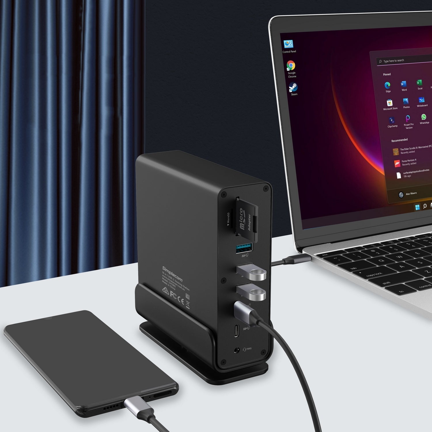 Simplecom CHT815 15-in-1 USB-C 4K Triple Display MST Docking Station with Dual HDMI DP - SuperSaverAU - view 5