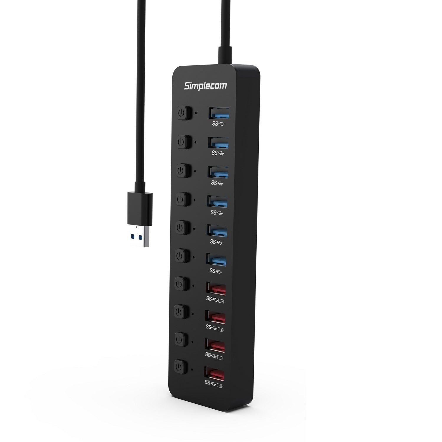 Simplecom 10-Port USB 3.0 Hub & Charger, 48W, Individual Switches, BC 1.2 Fast Charging - SuperSaverAU - view 4