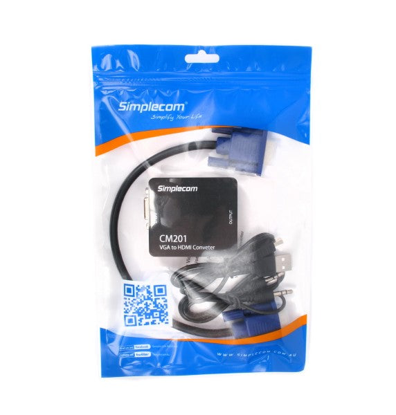 Simplecom CM201 VGA to HDMI Converter with Audio 1080p