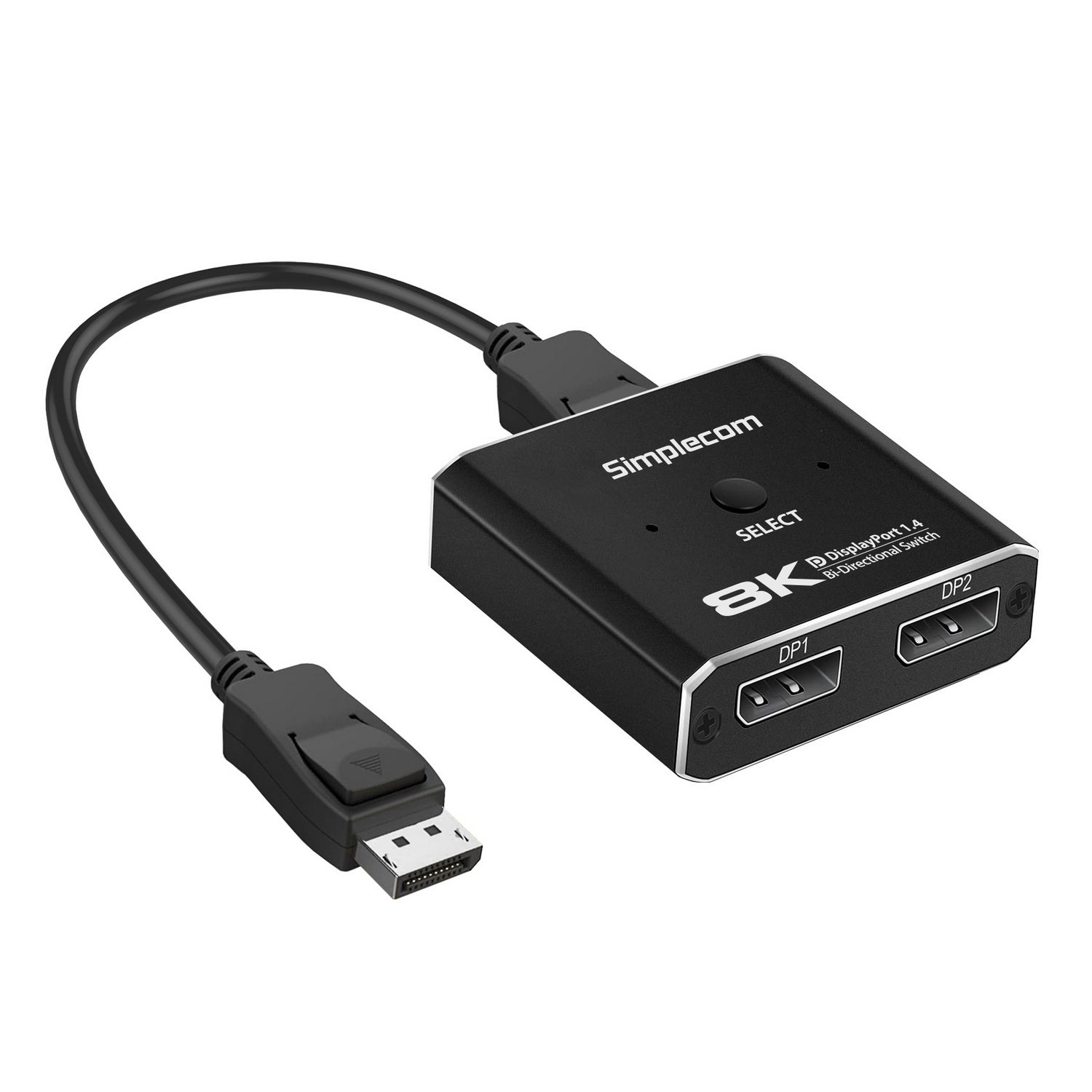 Simplecom Bi-Directional DisplayPort Switch 1.4, 8K@30Hz, USB Powered, Compact - SuperSaverAU - view 1