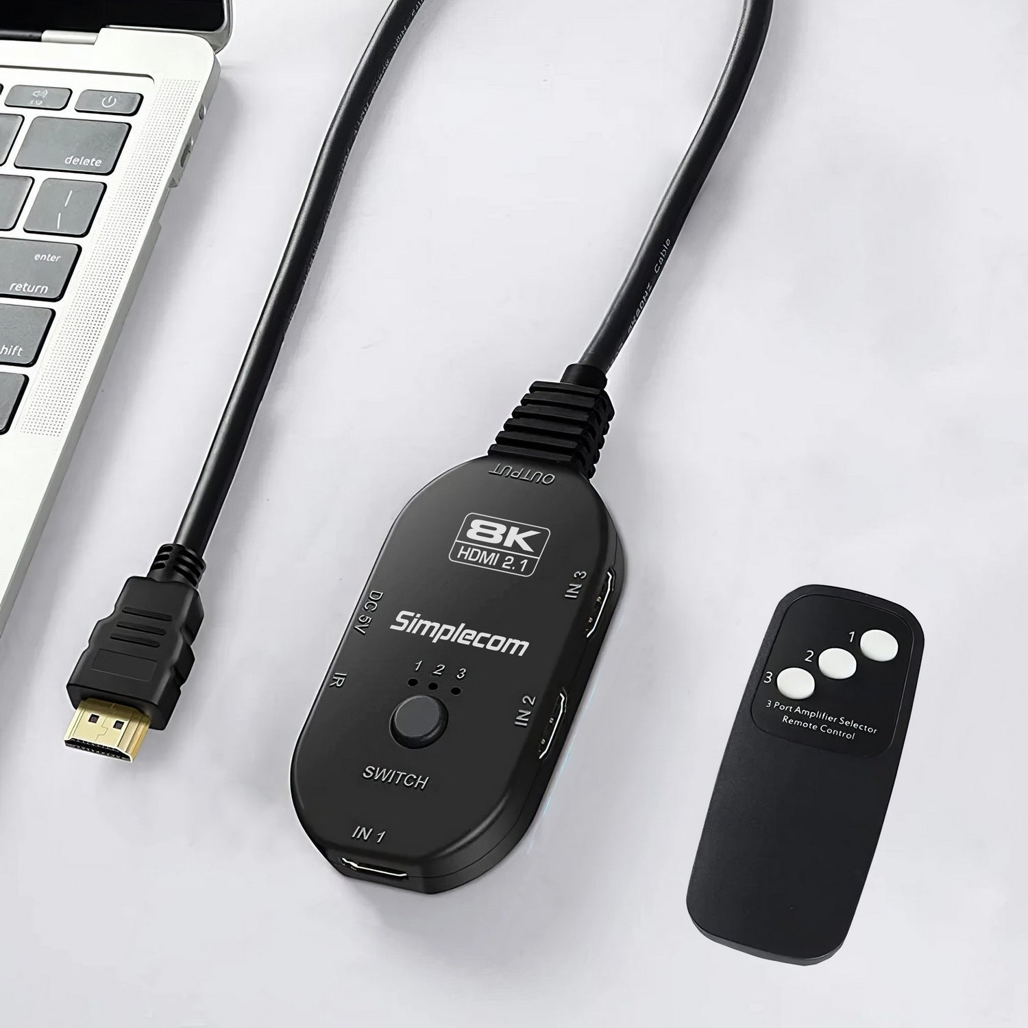 Simplecom CM353 3-Port HDMI 2.1 Switch HDCP 2.3 8K@60Hz Remote Control - SuperSaverAU - view 2