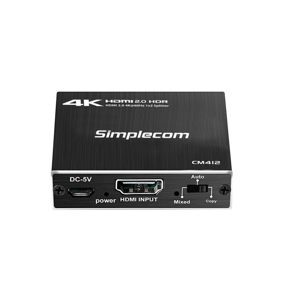 Simplecom CM412 HDMI 2.0 1x2 Splitter 4K 60Hz