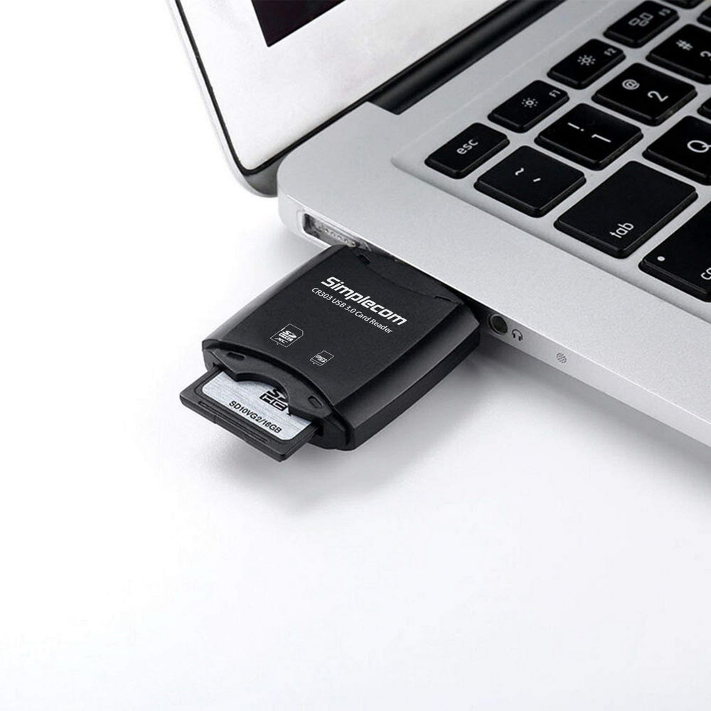 Simplecom CR303 2-Slot USB 3.0 SuperSpeed Card Reader Dual Protection Caps - SuperSaverAU - view 5