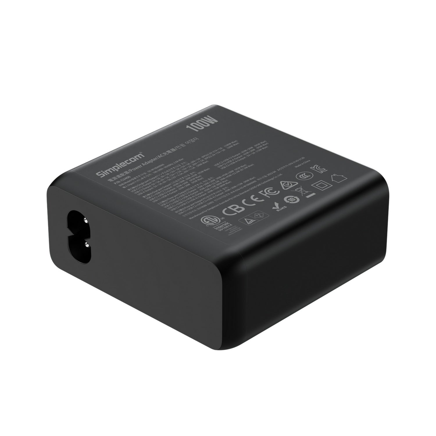 Simplecom CU400 4-Port PD 100W GaN Fast Charger 3xUSB-C + USB-A for Phone Tablet Laptop - SuperSaverAU - view 4