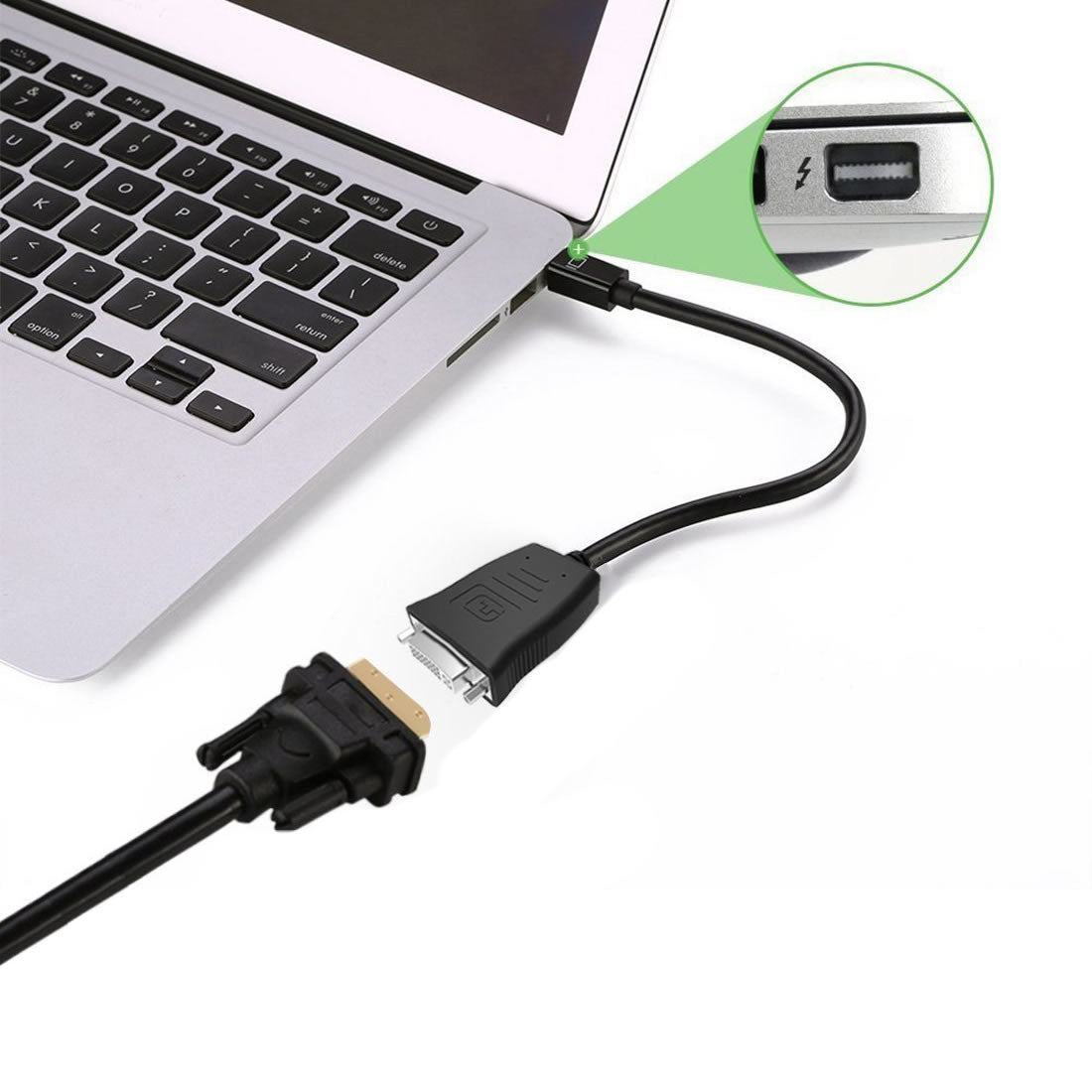 Simplecom Active Mini DisplayPort to DVI Adapter 4K UHD Thunderbolt Eyefinity Compatible - SuperSaverAU - view 3