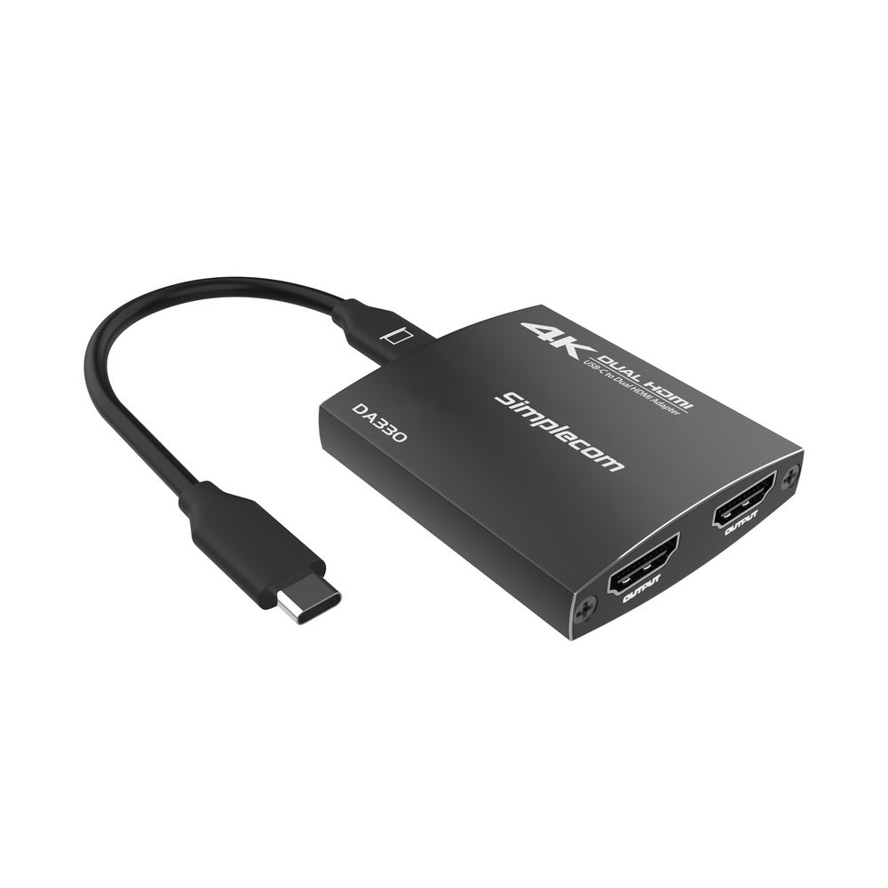 Simplecom DA330 USB-C to Dual HDMI MST Adapter 4K@60Hz with PD and Audio Out - SuperSaverAU - view 1