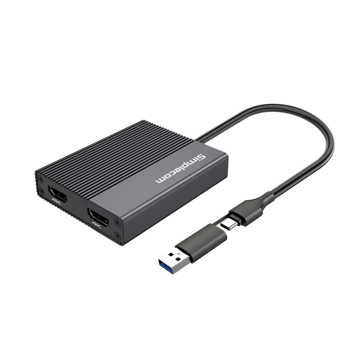 Simplecom USB 3.0/USB-C to Dual HDMI 2.0 Adapter for 2x 4K@60Hz Displays - SuperSaverAU - view 1