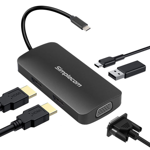 Simplecom DA451 5-in-1 USB-C Multiport Adapter MST Hub with VGA and Dual HDMI - SuperSaverAU - view 1