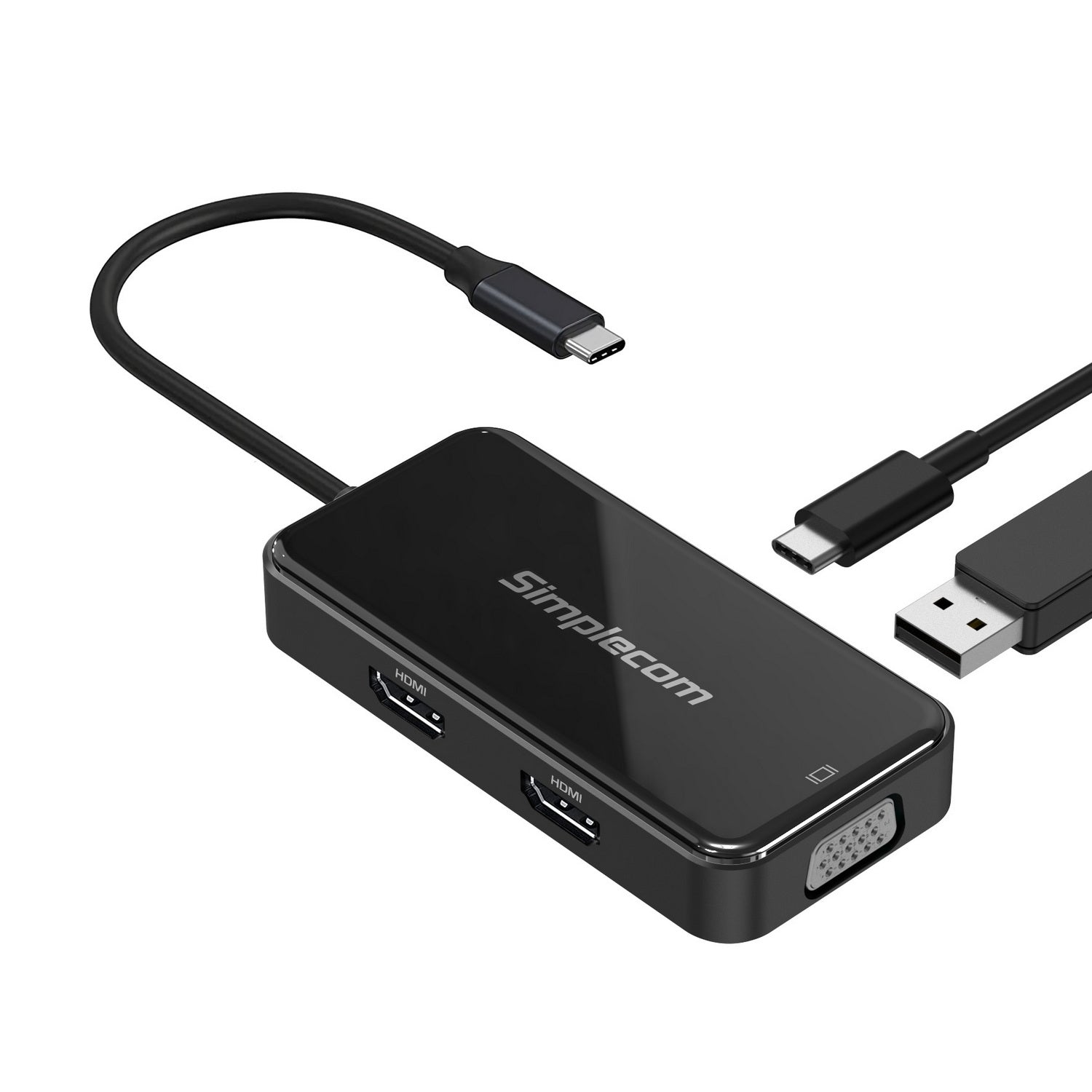 Simplecom DA451 5-in-1 USB-C Multiport Adapter MST Hub with VGA and Dual HDMI - SuperSaverAU - view 2