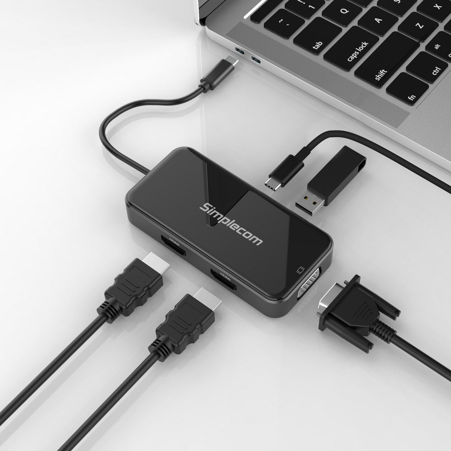 Simplecom DA451 5-in-1 USB-C Multiport Adapter MST Hub with VGA and Dual HDMI - SuperSaverAU - view 4