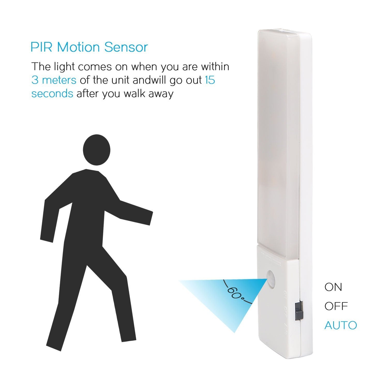 EL806 Rechargeable LED Night Light Torch, Motion Sensor, 15*3*1.4cm - SuperSaverAU - view 2