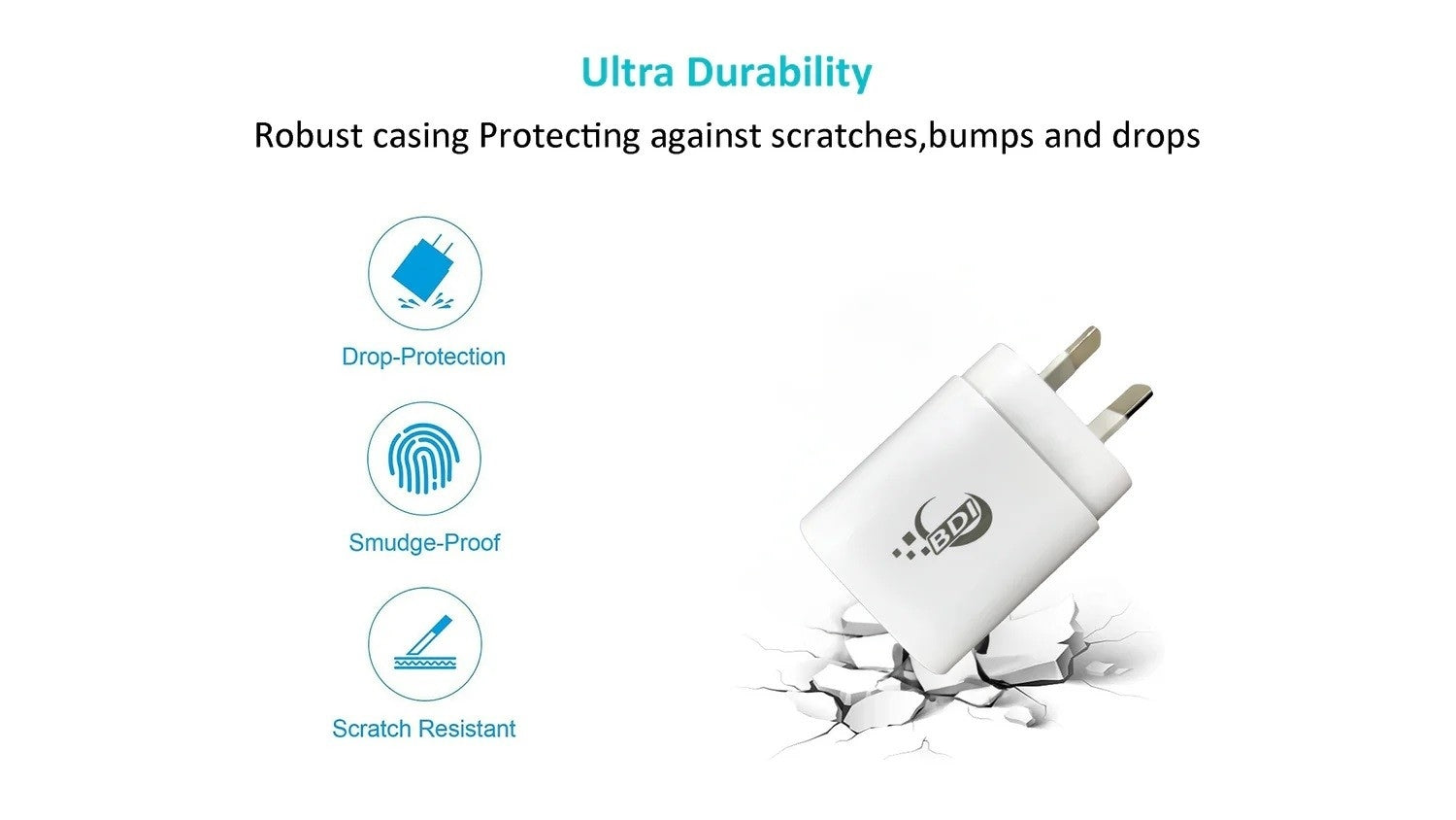 BDI 25W PD Quick Charger AU plug with USB-A and Type-C Ports - SuperSaverAU - view 2