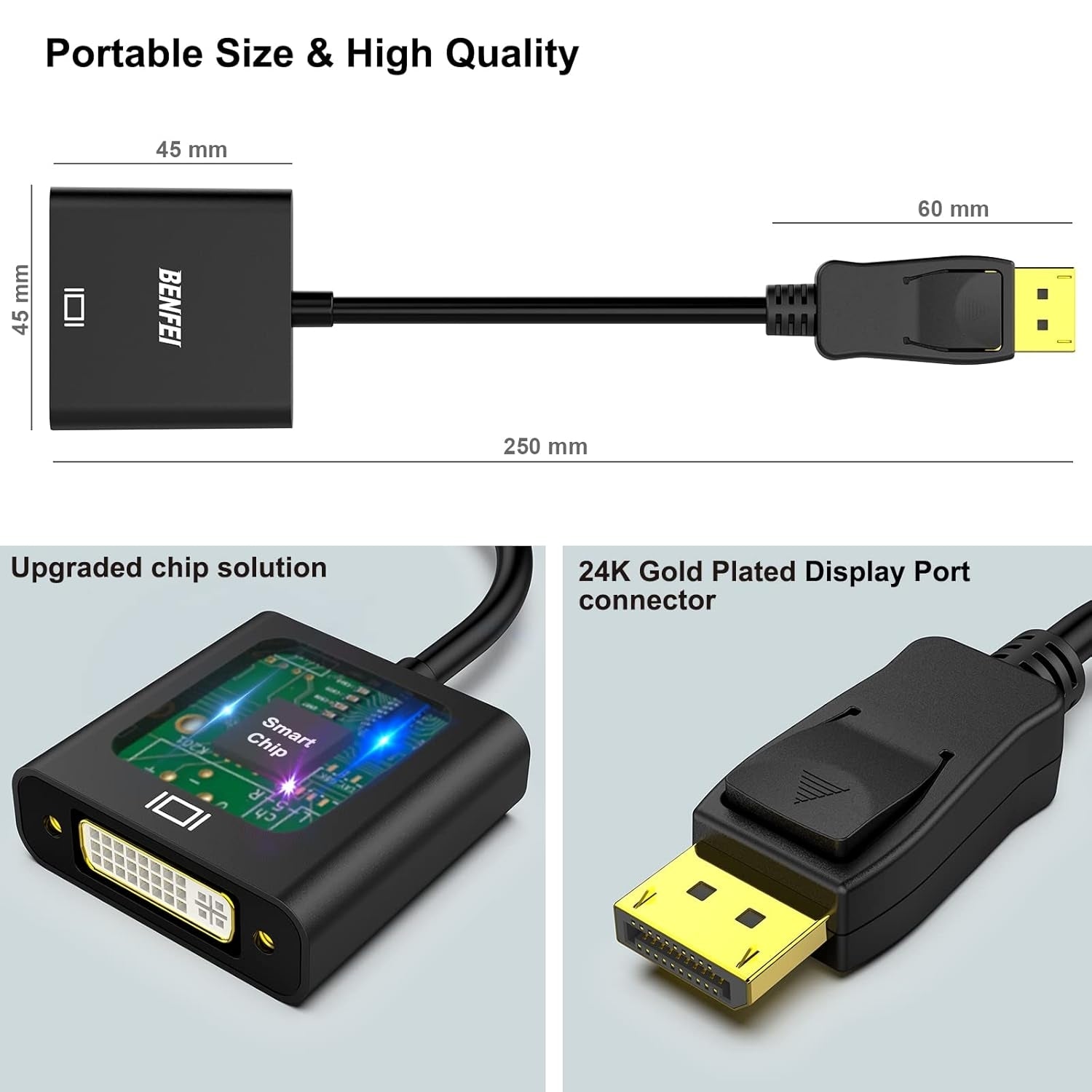BENFEI DisplayPort to DVI DVI-D Single Link Adapter - SuperSaverAU - view 6
