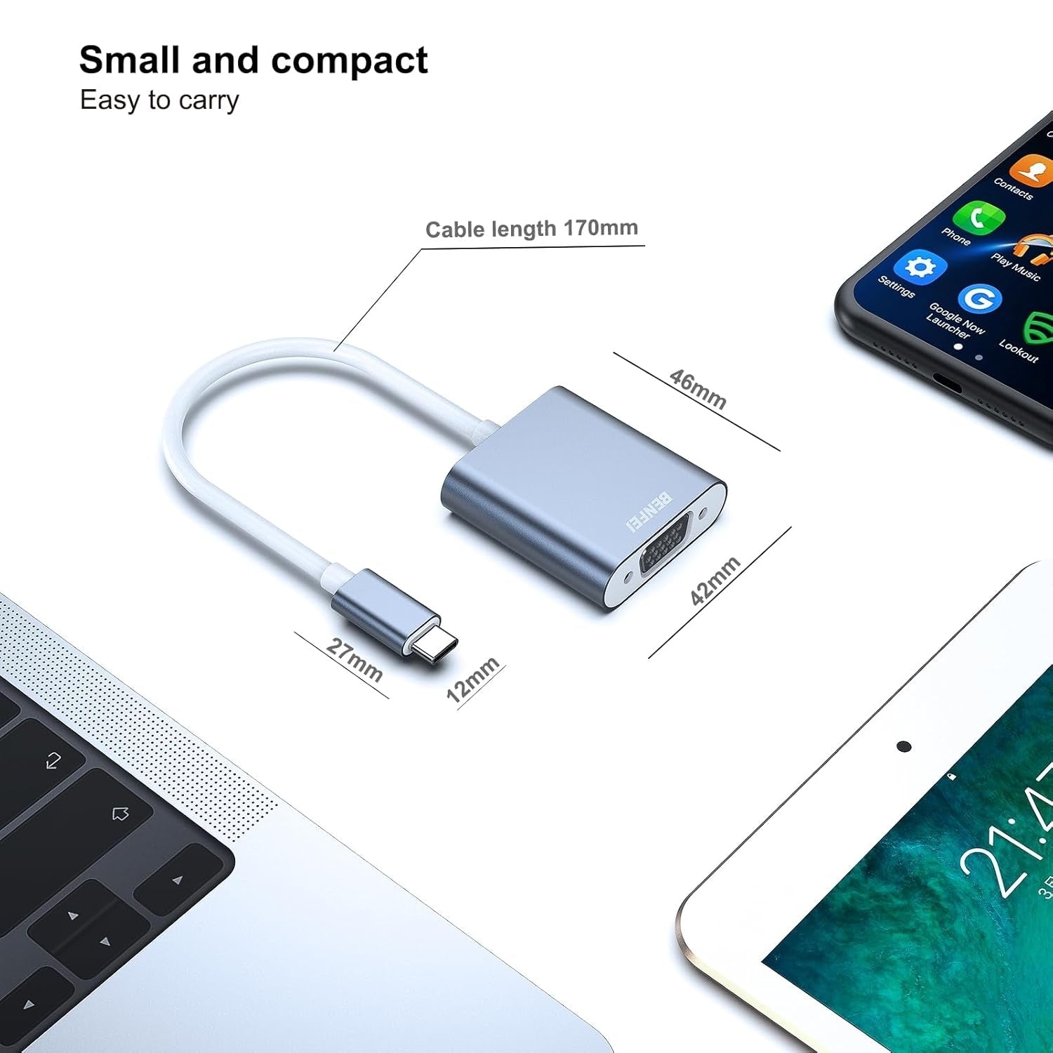 BENFEI USB C to VGA Adapter (Thunderbolt 3) - SuperSaverAU - view 4