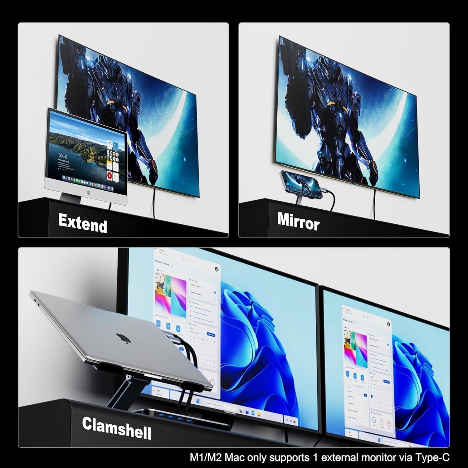 BENFEI 206GY-3F USB-C to HDMI 0.9M Cable 4K@60Hz, Aluminum Shell, Nylon Braided - SuperSaverAU - view 3