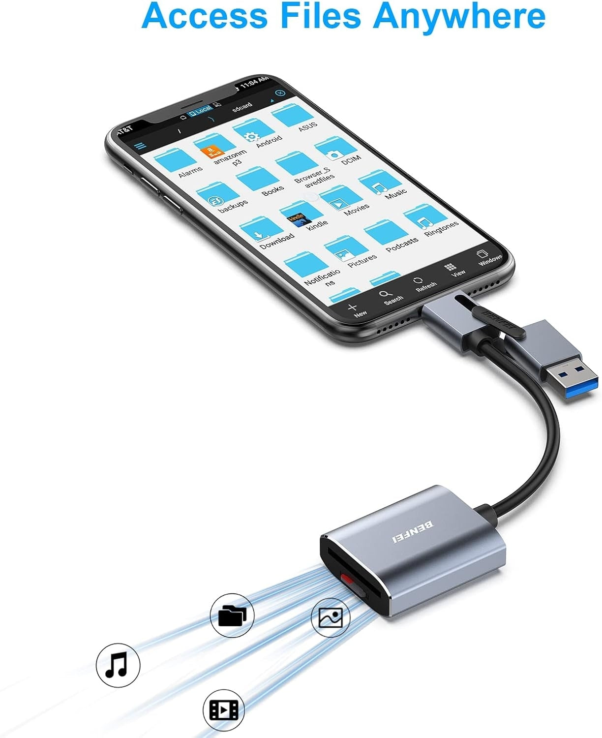 BENFEI USB Type-C/Type-A to SD TF Card Reader - SuperSaverAU - view 5