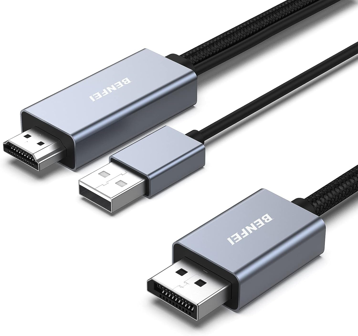 BENFEI 344GY-3M HDMI to DisplayPort Unidirectional 4K Active Cable with USB Powered 3M - SuperSaverAU - view 1