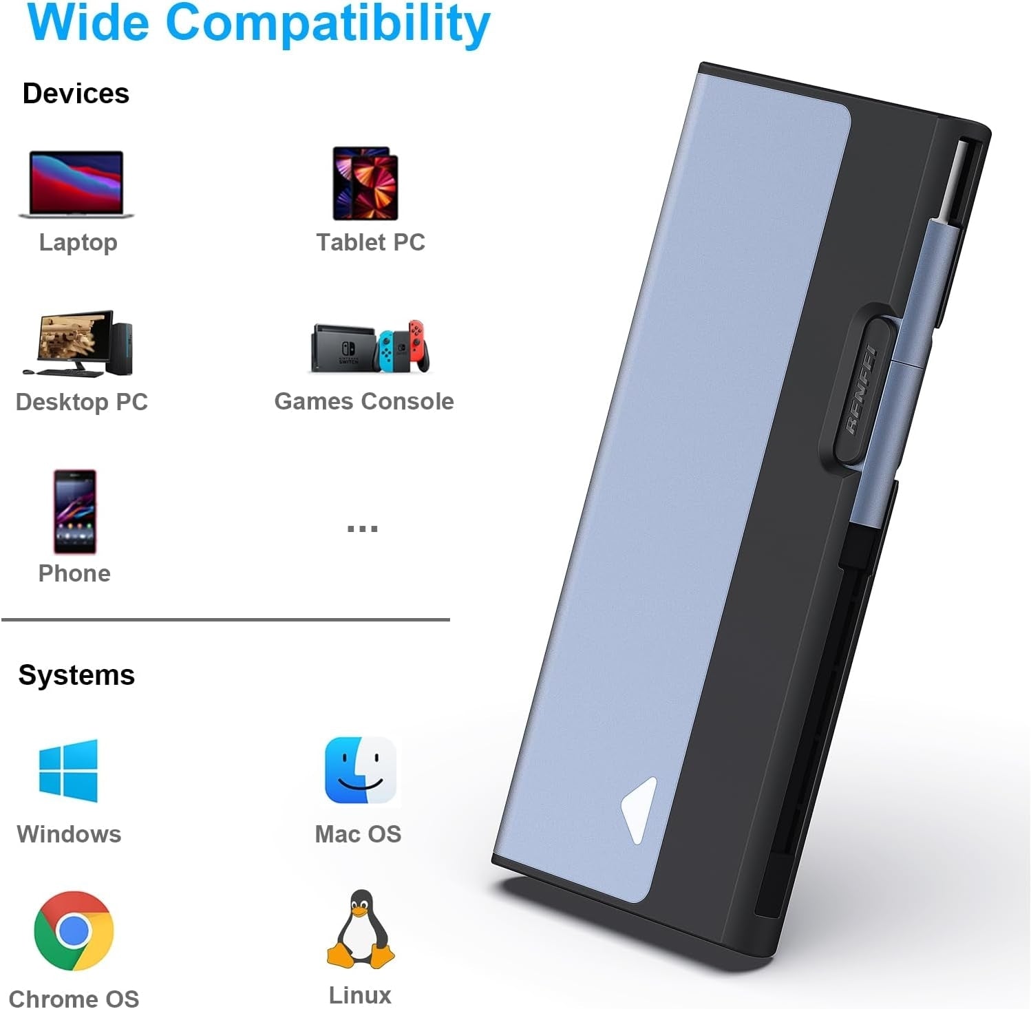 BENFEI 345GY M.2 NVME SATA SSD Enclosure, 10 Gbps USB Type-C/Type-A to NVME PCI-E SATA M-Key/(B+M) - SuperSaverAU - view 7