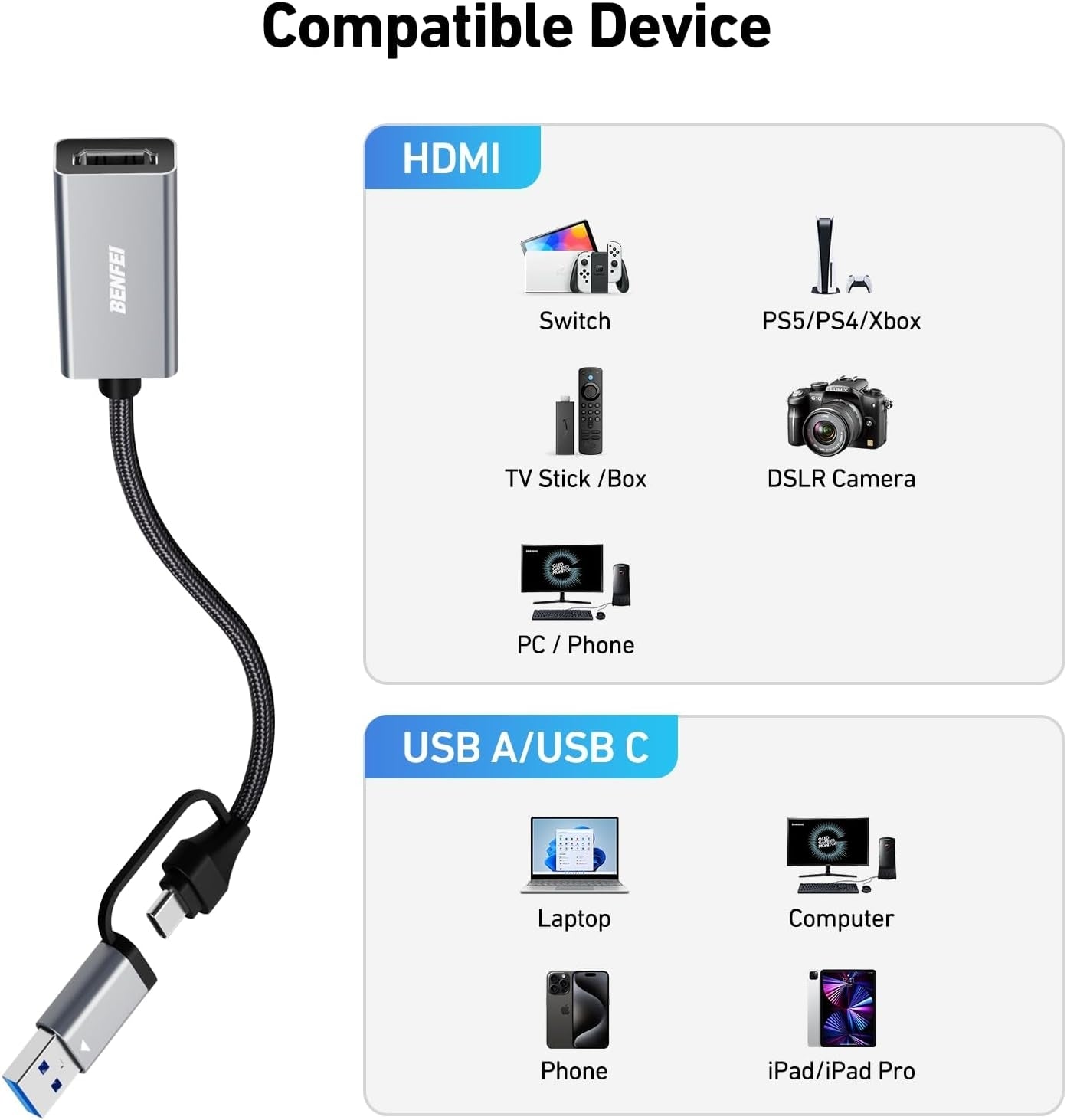 BENFEI Video/Audio Capture Card Supporting Full HD 1080P - SuperSaverAU - view 7