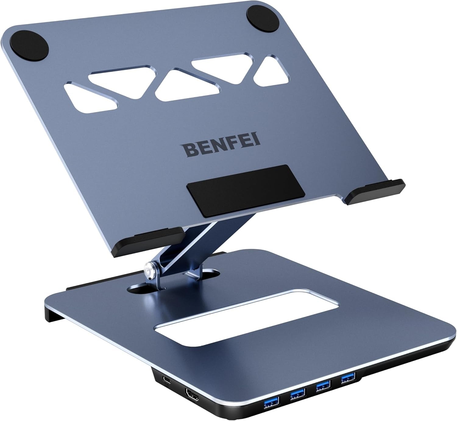 BENFEI 380GY Laptop Stand with USB C 6 in1 4K@60Hz HDMI, 4 x USB3.0, 100W PD Docking Station - SuperSaverAU - view 1