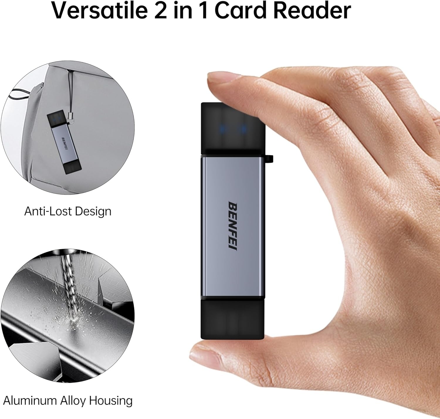 BENFEI SD Card Reader, USB C to SD Micro SD Card Memory Card Adapter - SuperSaverAU - view 6