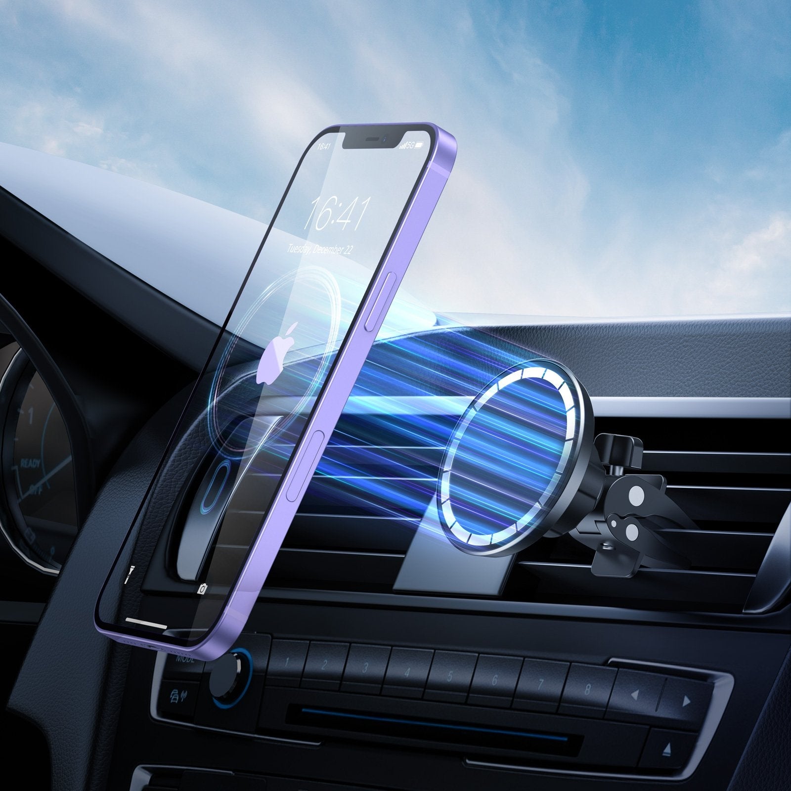 CHOETECH AT0004 Magsafe iPhone 12 Magnetic Car Mount Car Air Vent Phone Holder - SuperSaverAU - view 2