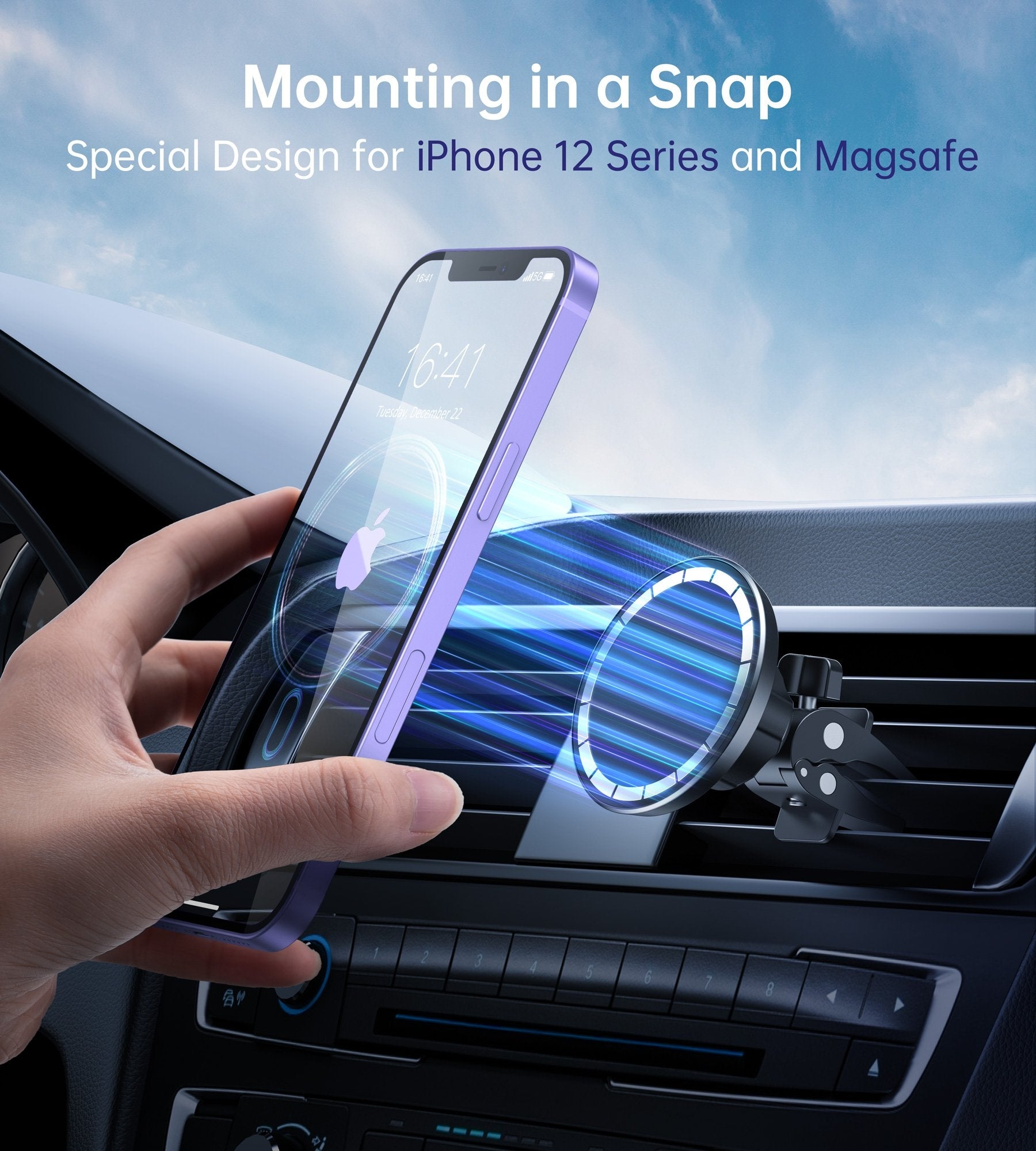 CHOETECH AT0004 Magsafe iPhone 12 Magnetic Car Mount Car Air Vent Phone Holder - SuperSaverAU - view 5