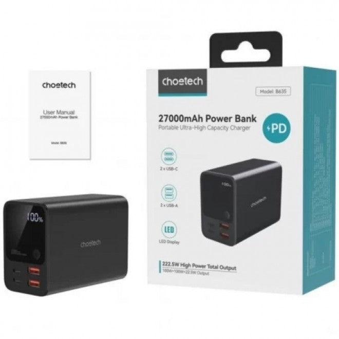 CHOETECH B635 Dual PD 100W 27000 mAh Power Bank - SuperSaverAU - view 9