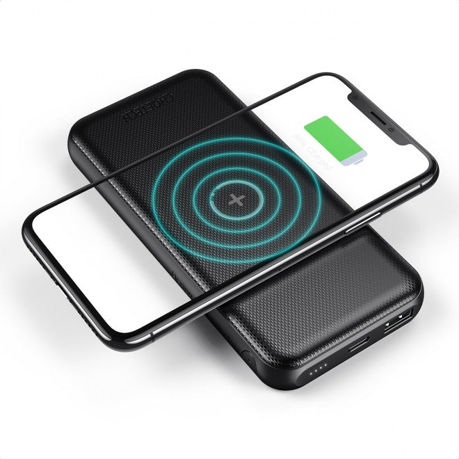 Choetech B650-CC 10000mAh Power Bank with Wireless Charging, USB-C & USB-A Ports Black - SuperSaverAU - view 1