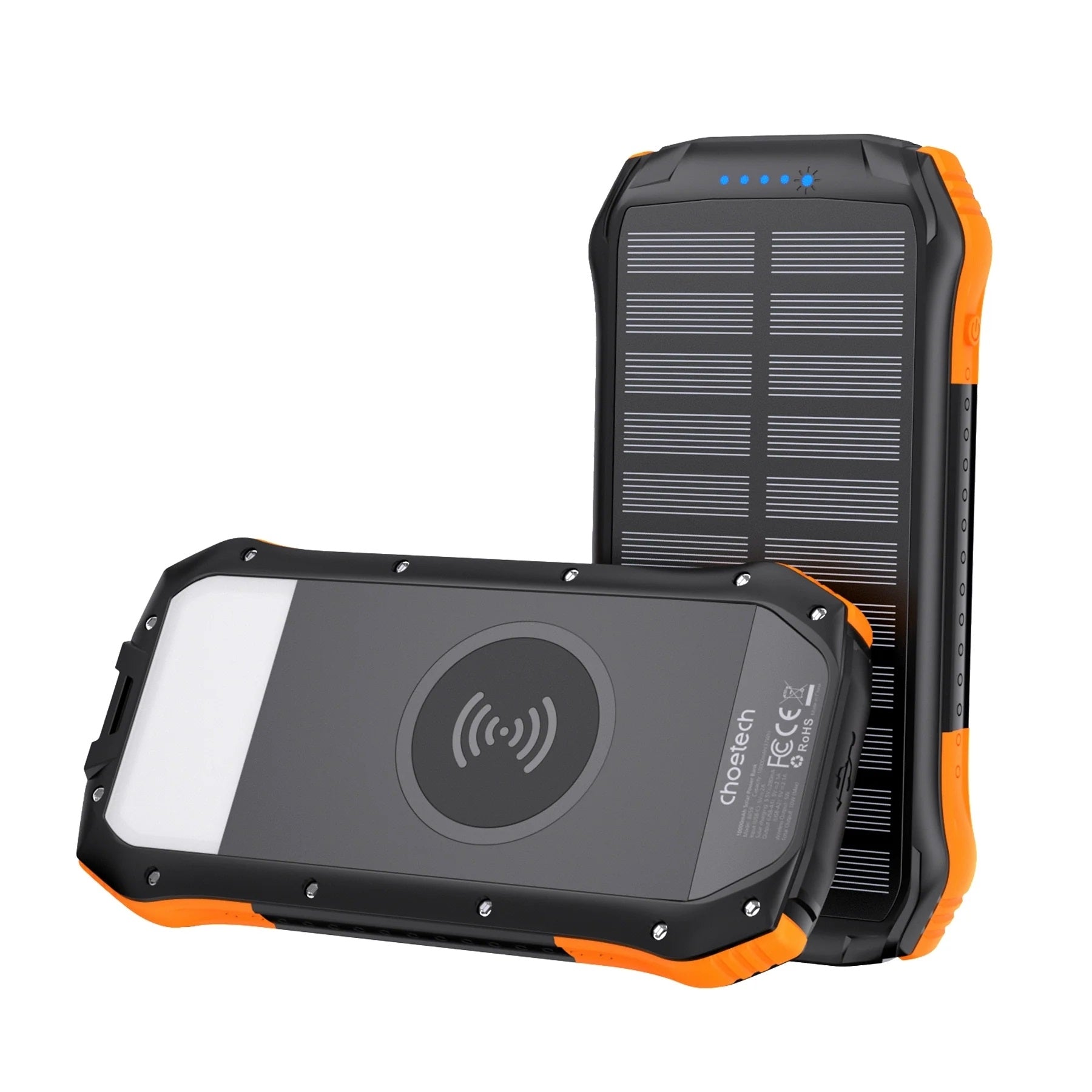 CHOETECH Solar Power Bank 20000mAh, USB-C, Qi Wireless, LED Flashlight - SuperSaverAU - view 2